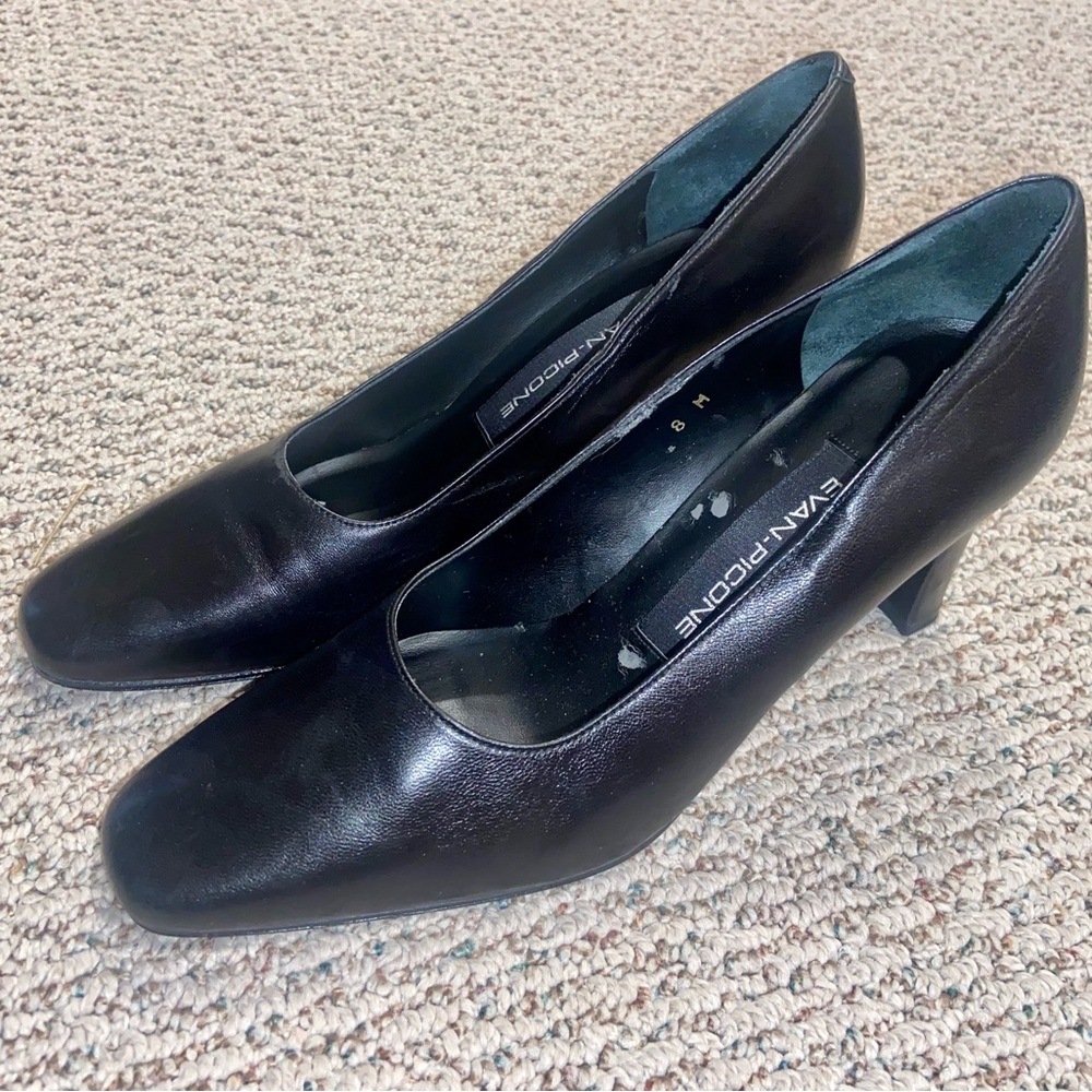 Women’s Black Leather Heels